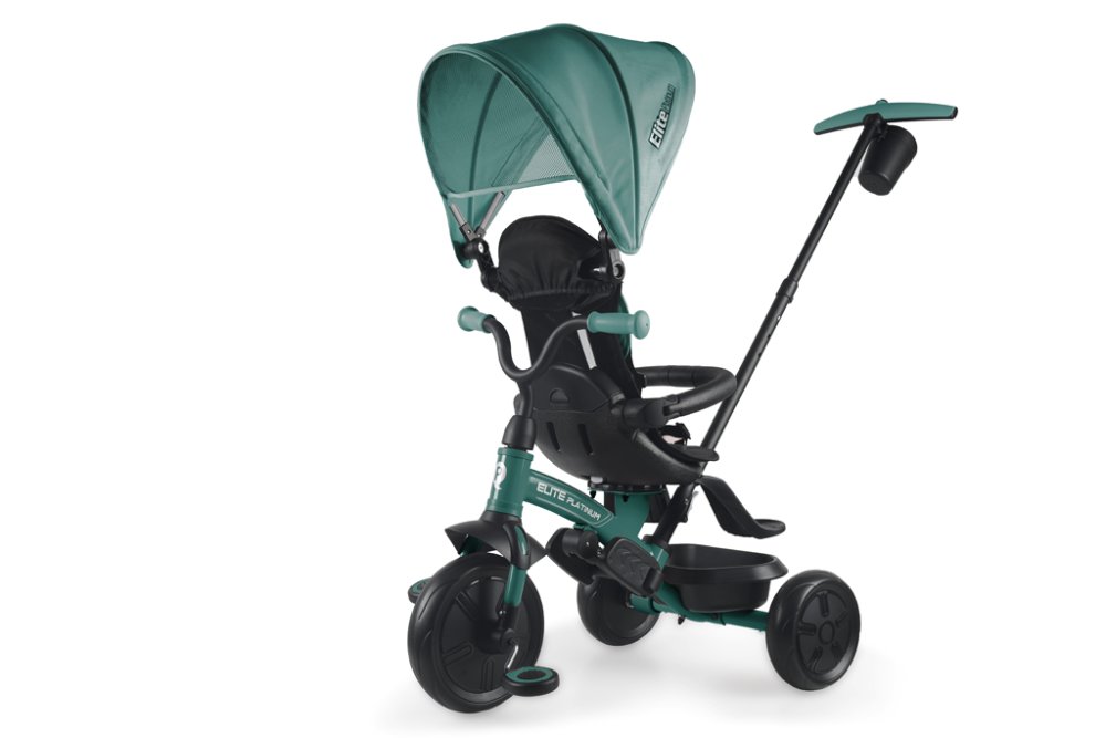 Tricycle QPLAY Elite Platinum Green, 6 en 1, âge 10-72 mois – Image 5