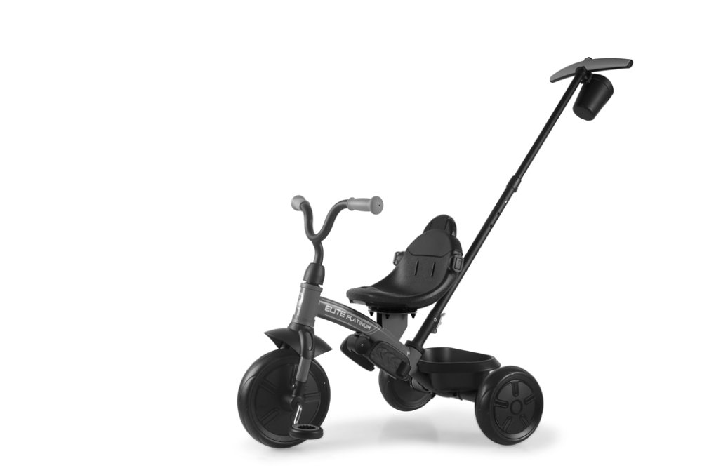 QPLAY Rowerek Trójkołowy Elite Platinum Grey, 6 w 1, wiek 10-72 miesiące - obrazek 6