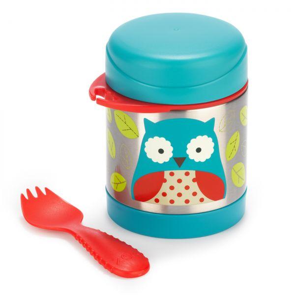 SKIP HOP Zoo Termos per alimenti con cucchiaio/forchetta Gufo 325 ml, 3+ + AQUAINT 500 ml - immagine 4