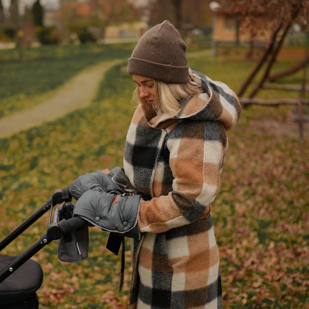 PETITE&MARS Mufka/rękawice Jasie do wózka Quiet Grey - obrazek 5
