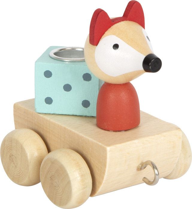 small foot Drewniany pociąg urodzinowy ze zwierzątkami - obrazek 4