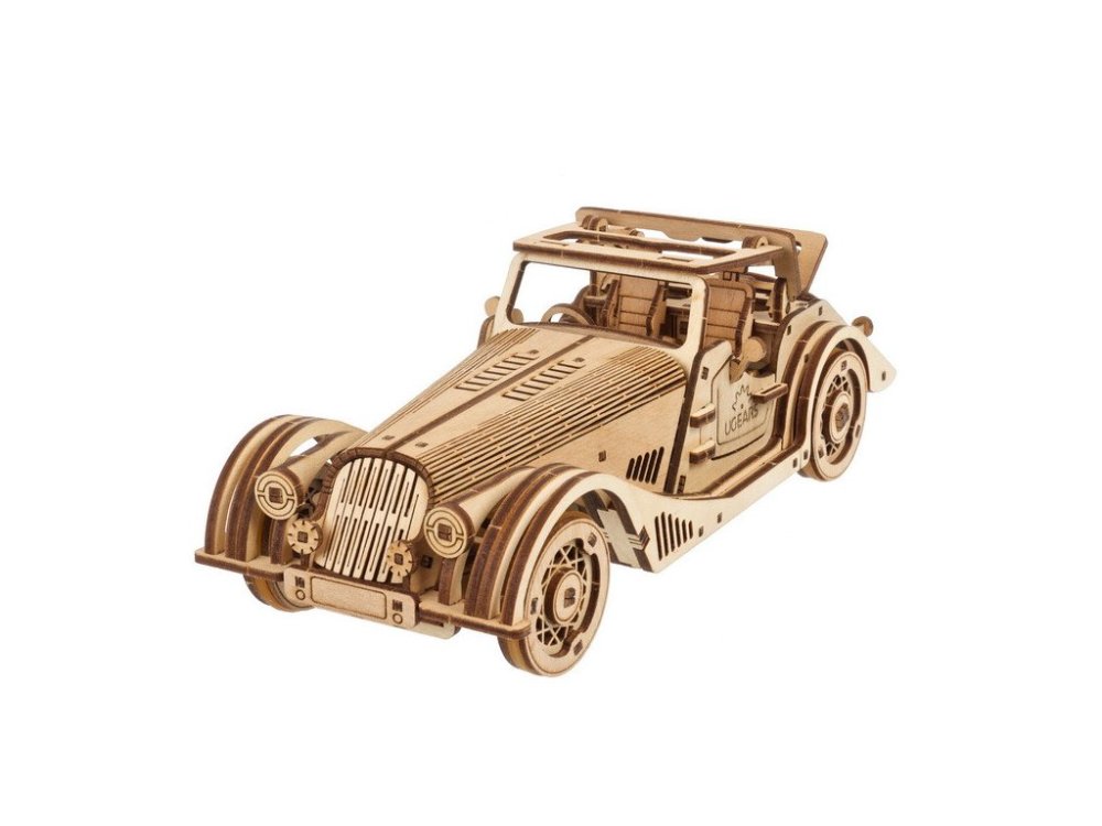 Ugears Puzzle 3D de madera, maqueta mecánica, Coche deportivo Rapid Mouse