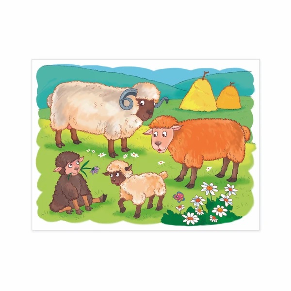 Dino Drewniane kostki obrazkowe Na farmie 12 kostek - obrazek 2