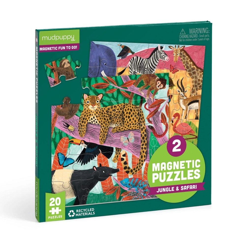 Mudpuppy Magnetisches Puzzle Safari und Dschungel 2x20 Teile