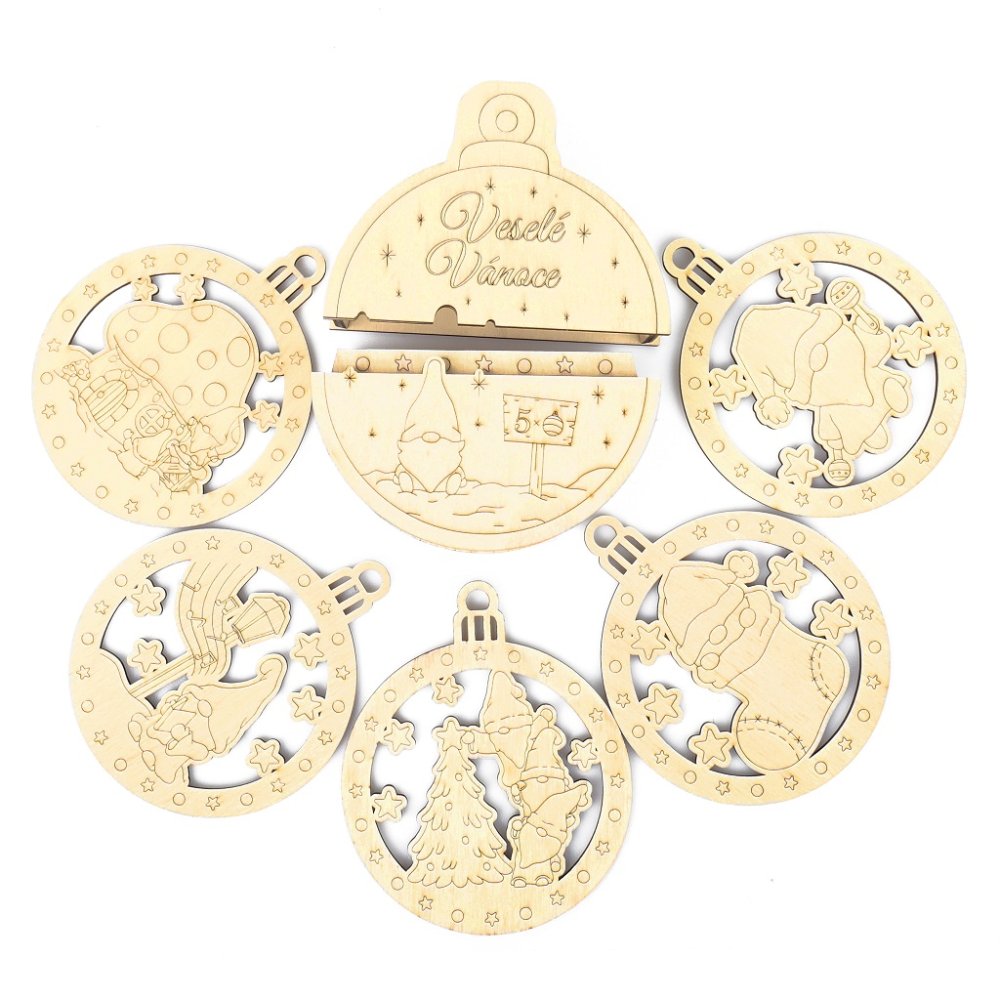 Kúzlo dreva Adornos navideños Duende 5 piezas en caja