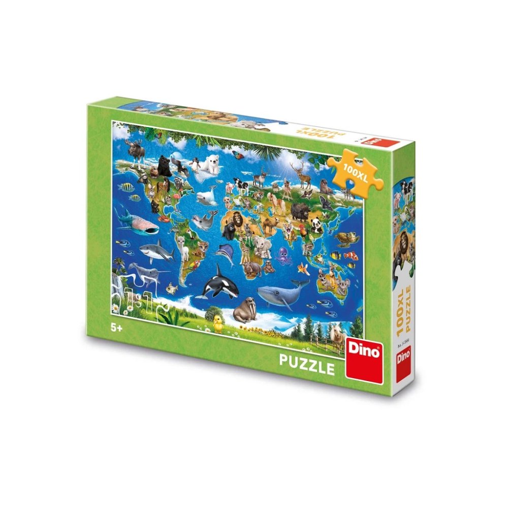 Dino Puzzle Mapa Zwierząt 100 XL elementów