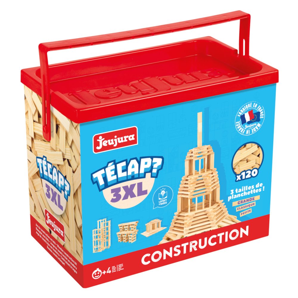 Jeujura Jeu de construction en bois Técap 3XL 120 pièces