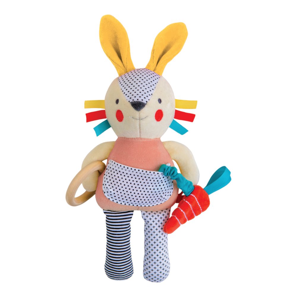 Petit Collage Hochet Lapin Rose Interactif