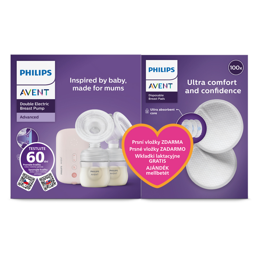 Philips AVENT Elektromos dupla mellszívó SCF397/31+Ajándék