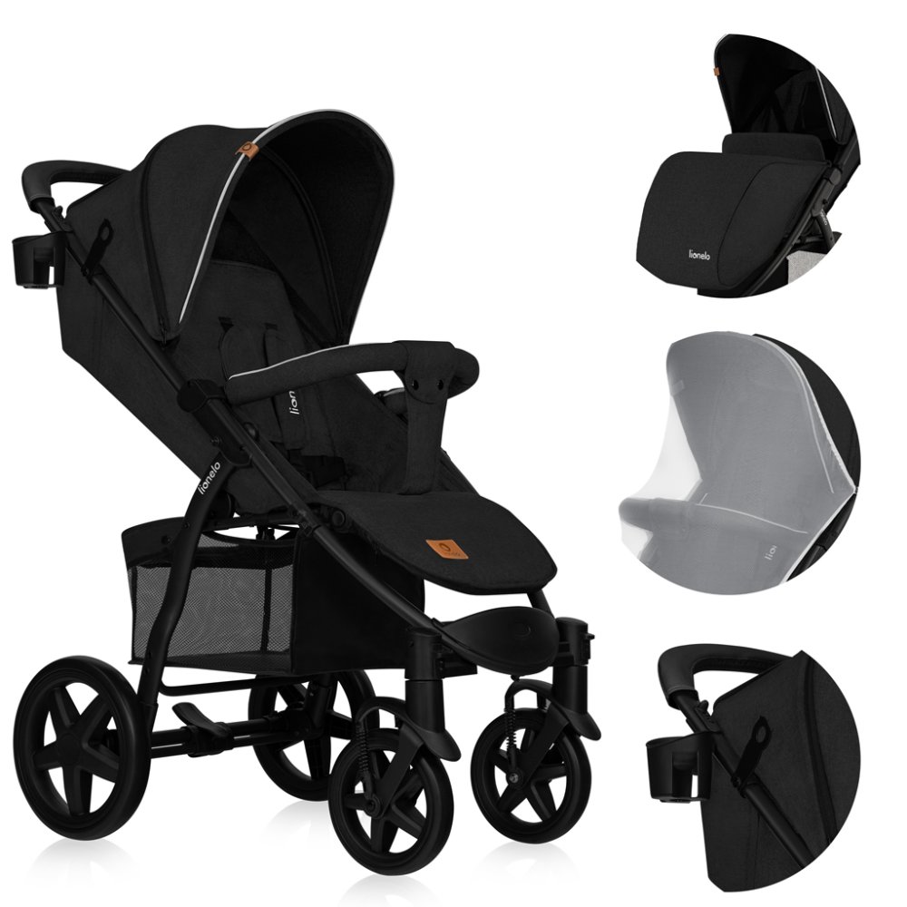 LIONELO Sportkinderwagen Annet Plus Black Carbon