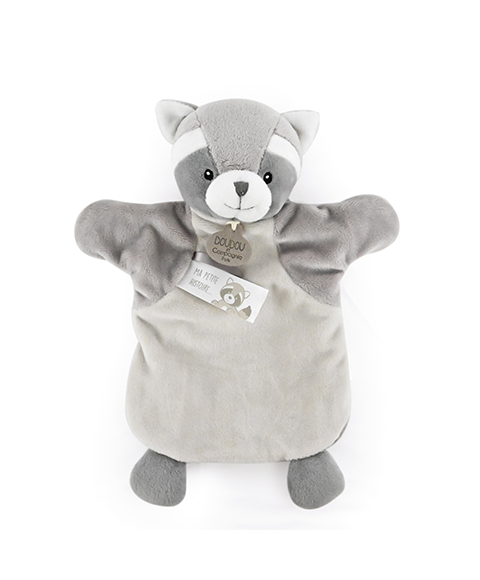 Doudou Marionnette en peluche raton laveur 25 cm