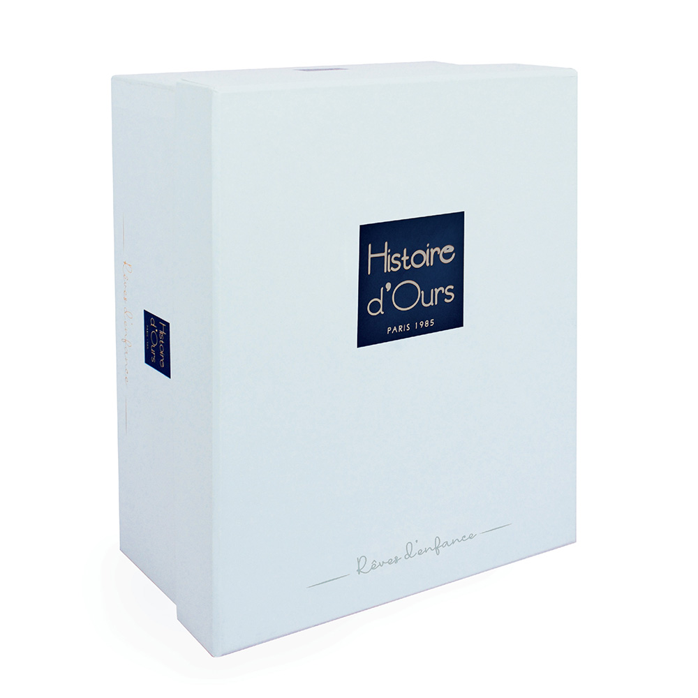 Doudou Histoire d´Ours Pluszowy miś z granatową muszką 30 cm - obrazek 5