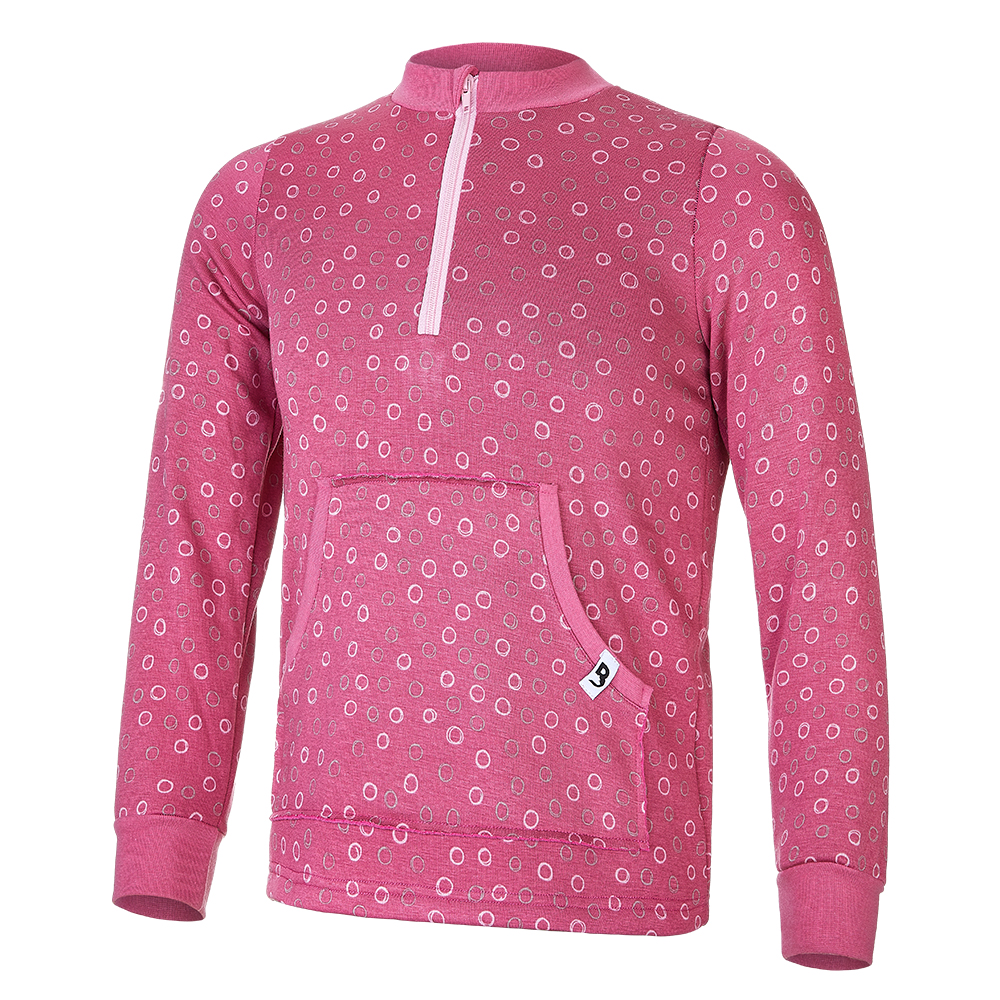 Warmes Sweatshirt mit Tasche - Rosa 140