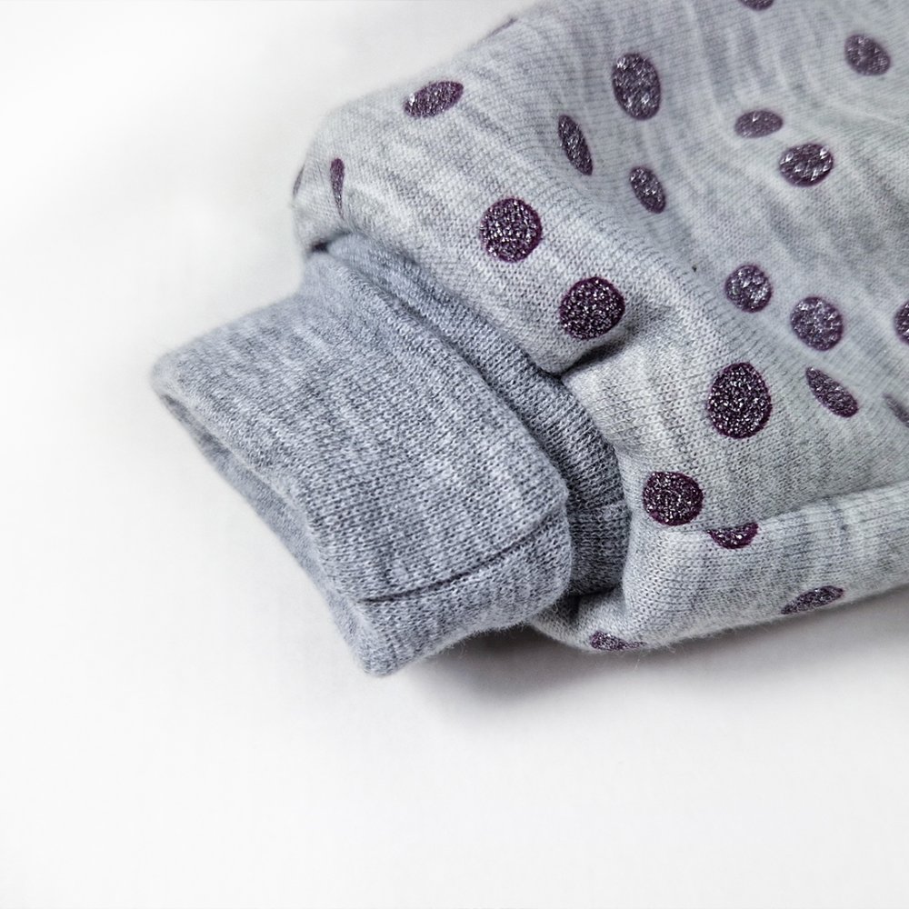 Mono con dobladillo con forro Outlast® - gris jaspeado con lunares burdeos 62 - Imagen 6