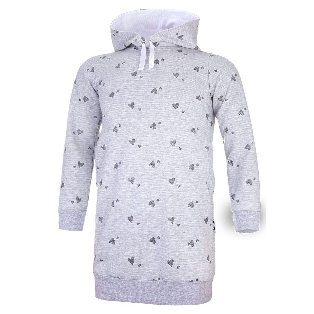 Abito felpa - cuore lucido mélange grigio 134