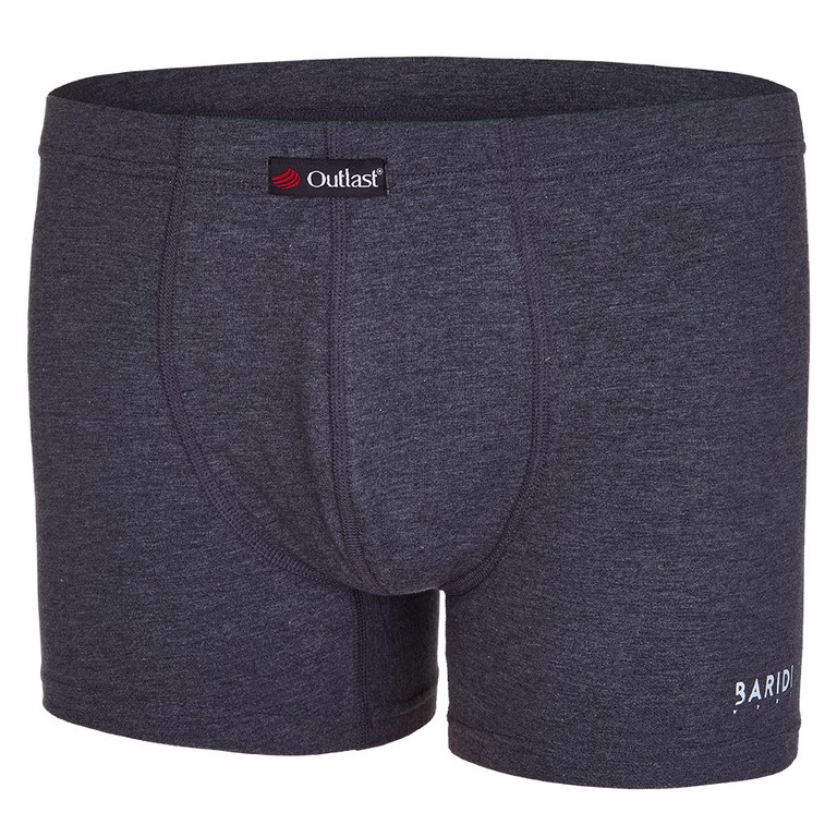 Boxer da uomo sottili con cucitura piatta Outlast® - grigio mélange scuro L