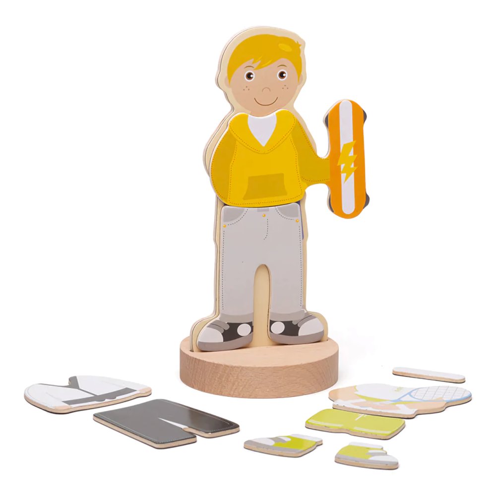 Bigjigs Toys Magnetické oblékací puzzle sportovní aktivity (obrázek 9)