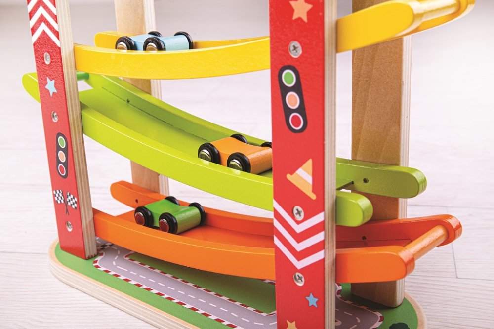 Bigjigs Toys Dřevěná automobilová závodní dráha (obrázek 4)