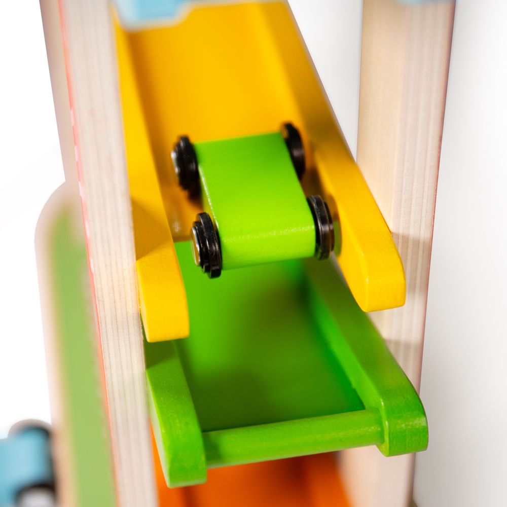 Bigjigs Toys Dřevěná automobilová závodní dráha (obrázek 7)