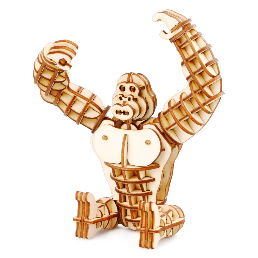 RoboTime Dřevěné 3D puzzle Gorila