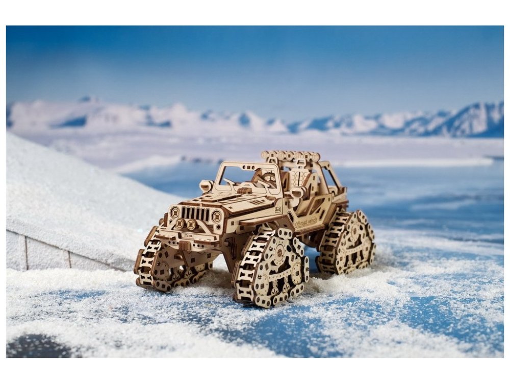 Ugears 3D dřevěné mechanické puzzle Pásové terénní vozidlo (obrázek 4)