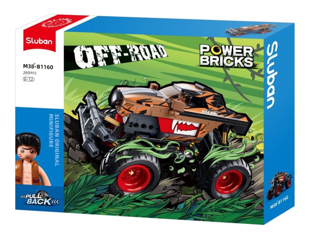 Sluban Power Bricks Natahovací Oranžovo-černý závodní Off-road (obrázek 5)