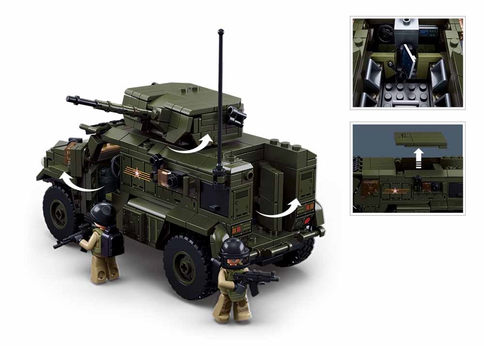Sluban Model Bricks M38-B1179 Obrněné bojové vozidlo Typhoon VDVS v měřítku 1:35 (obrázek 3)