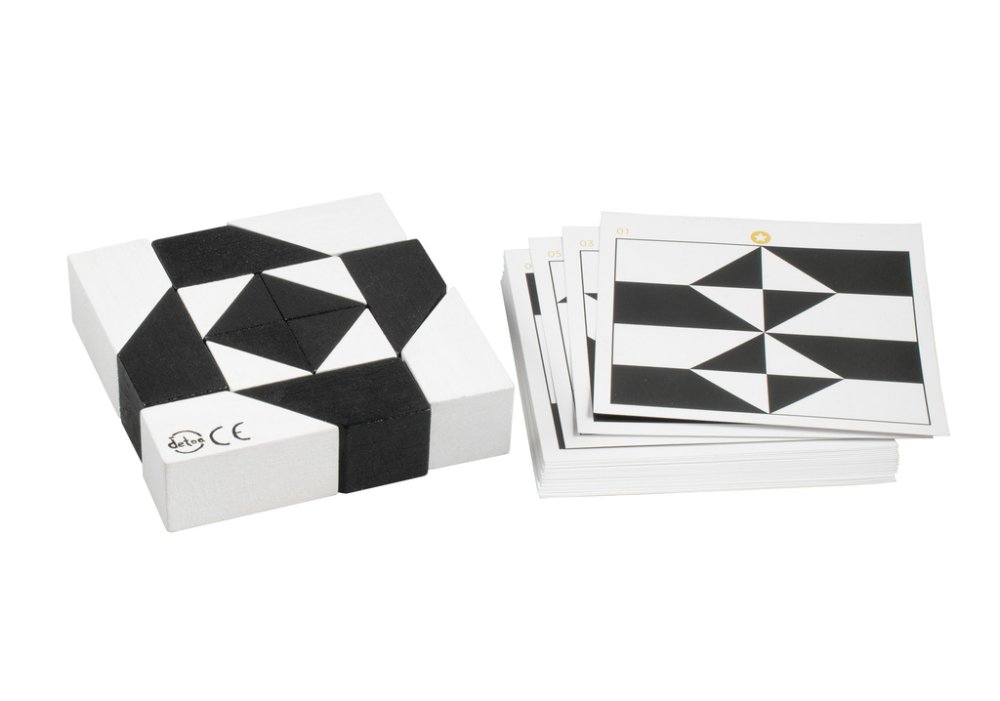 Detoa Hlavolam Tangram černobílý