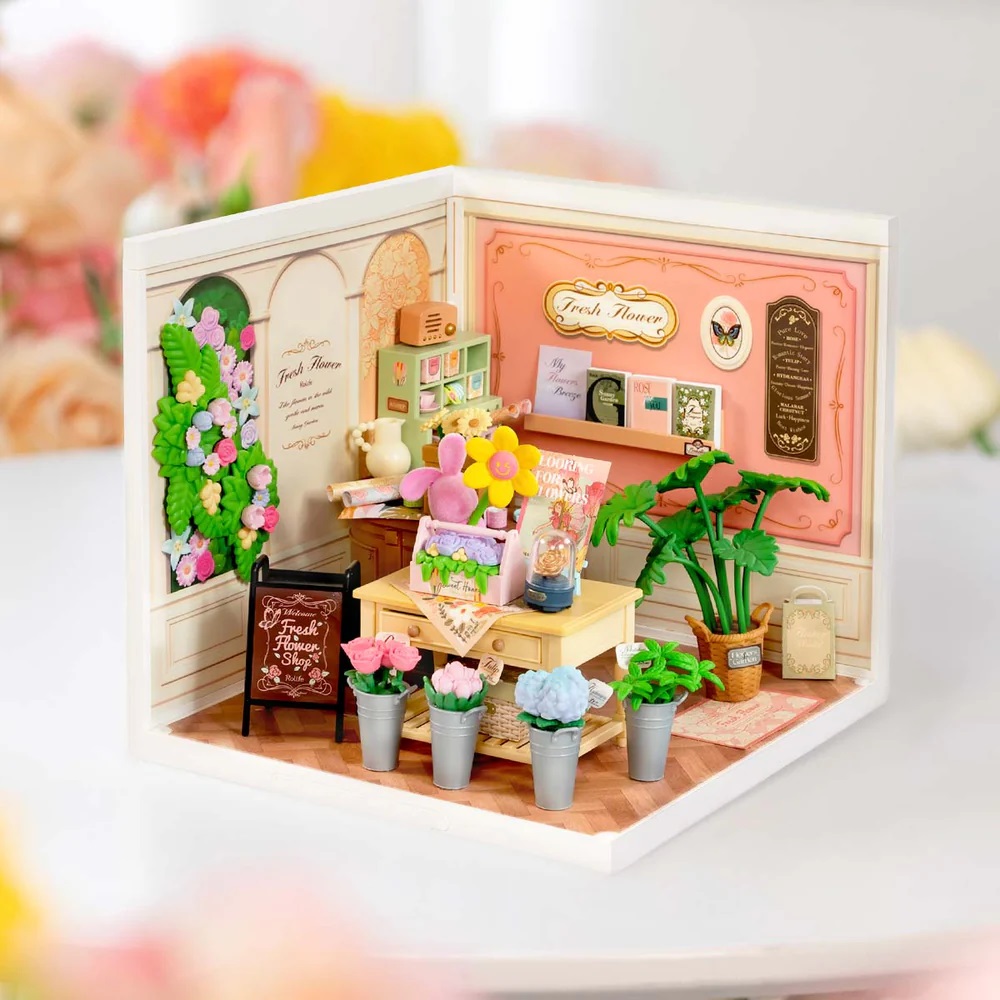 RoboTime 3D dřevěná skládačka Miniatura domečku Květinářství Fresh Flower (obrázek 5)