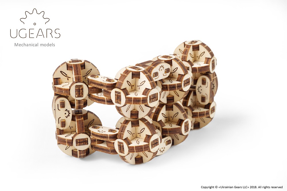 Ugears 3D dřevěné mechanické puzzle Kostka Flexi (obrázek 3)