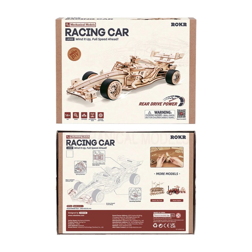 RoboTime 3D dřevěná skládačka Závodní auto F1 (obrázek 7)