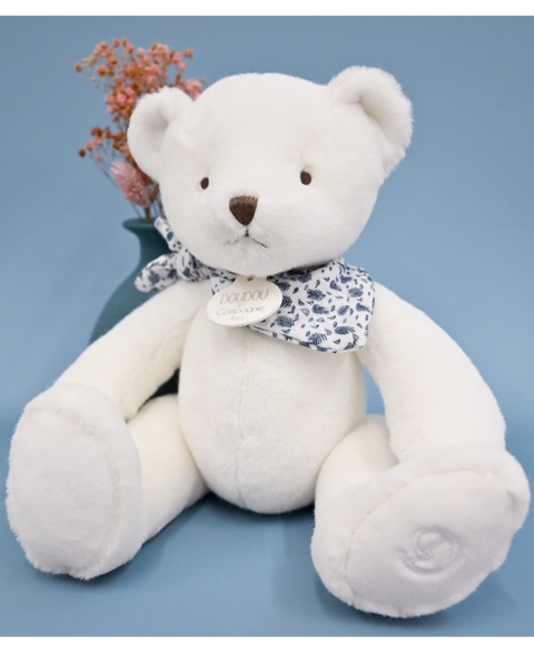 Doudou Plyšový medvídek bílý 25 cm (obrázek 3)