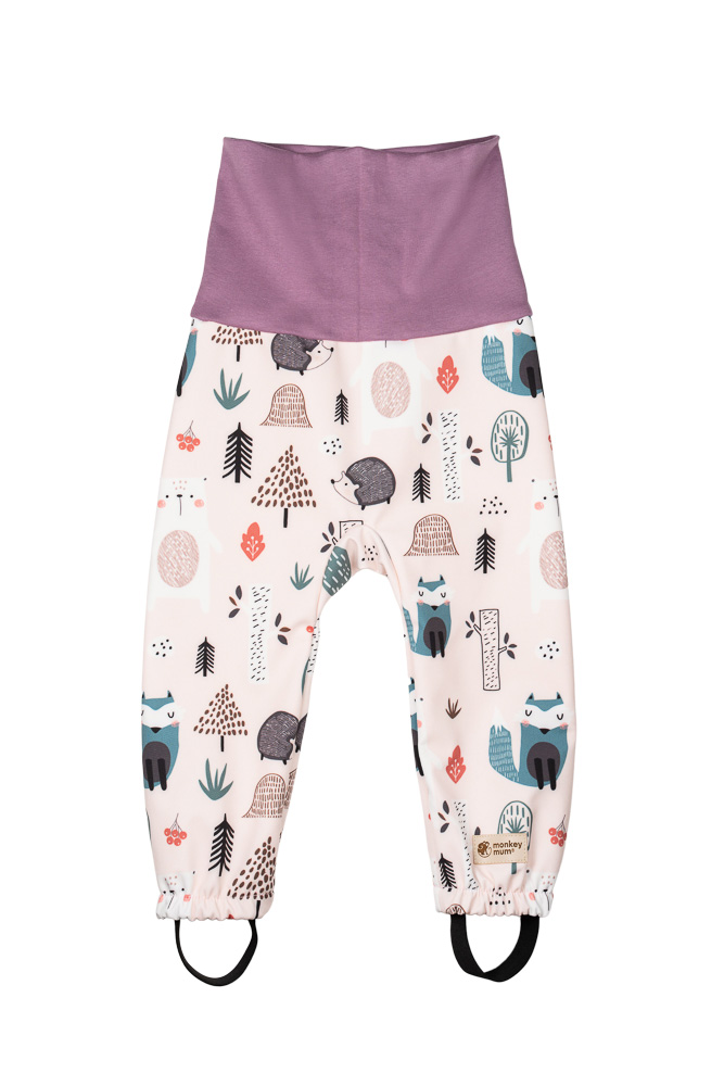 Pantaloni Regolabili Softshell Per Bambini Monkey Mum® Con Membrana - Animali 110/116