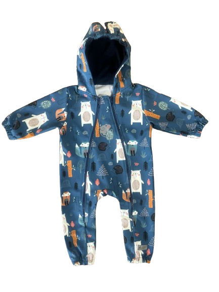 Monkey Mum® Softshell Overall Met Membraan - Nachtdieren - Maat 62/68, 74/80 62/68