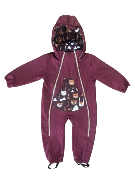 Monkey Mum® Mono De Invierno Infantil Softshell Con Forro Polar - Caperucita Burdeos En El Bosque - Talla 86/92 86-92