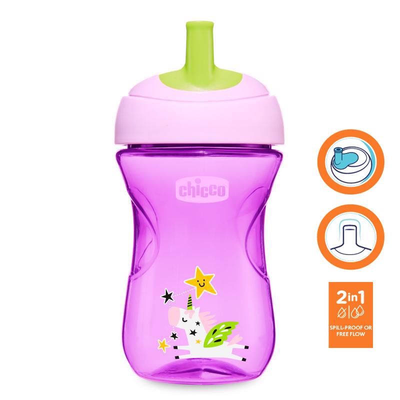 CHICCO Advanced Becher Mit Strohmundstück 266 Ml Lila 12 Monate+