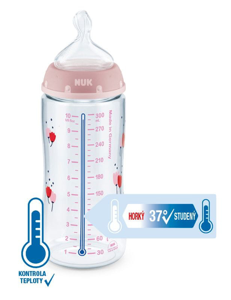 NUK FC+ Mickey Bottle With Temperature Control, 300 Ml - Red