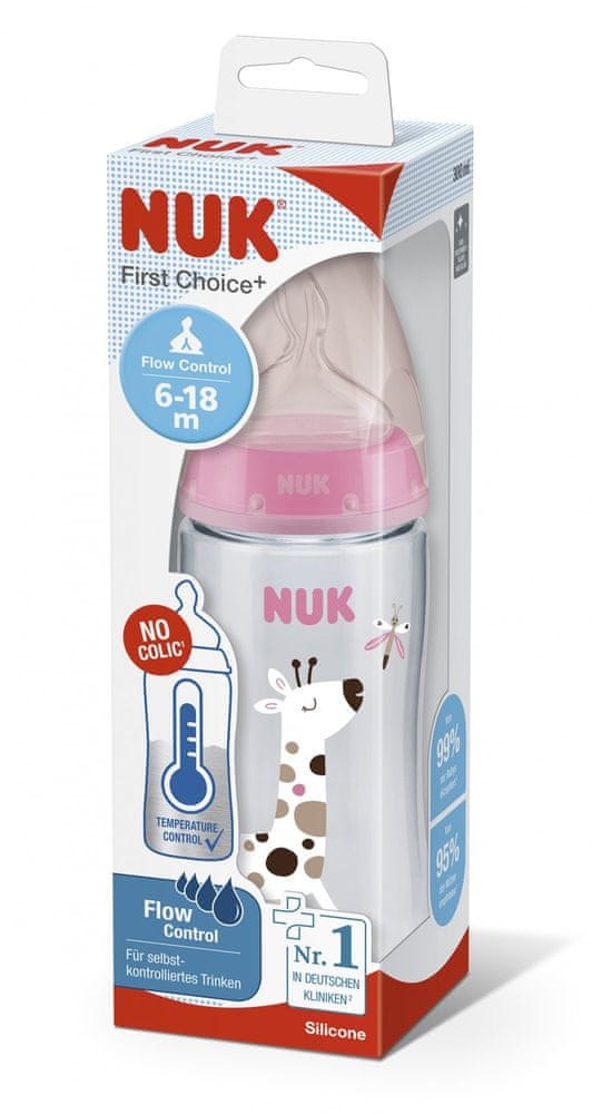 NUK FC+ Bottle With Temperature Control 300 Ml - Pink