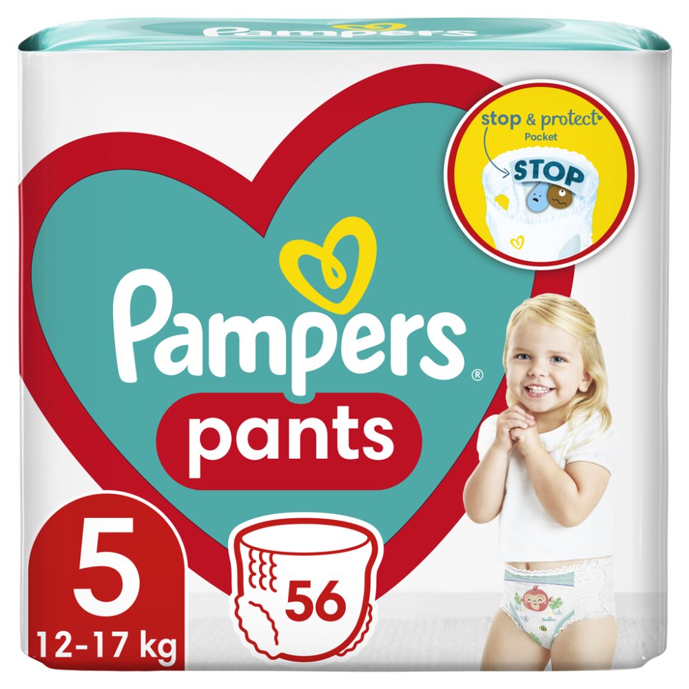 PAMPERS Pleny Kalhotkové Active Baby Pants Vel. 5 (56 Ks) 12-17 Kg