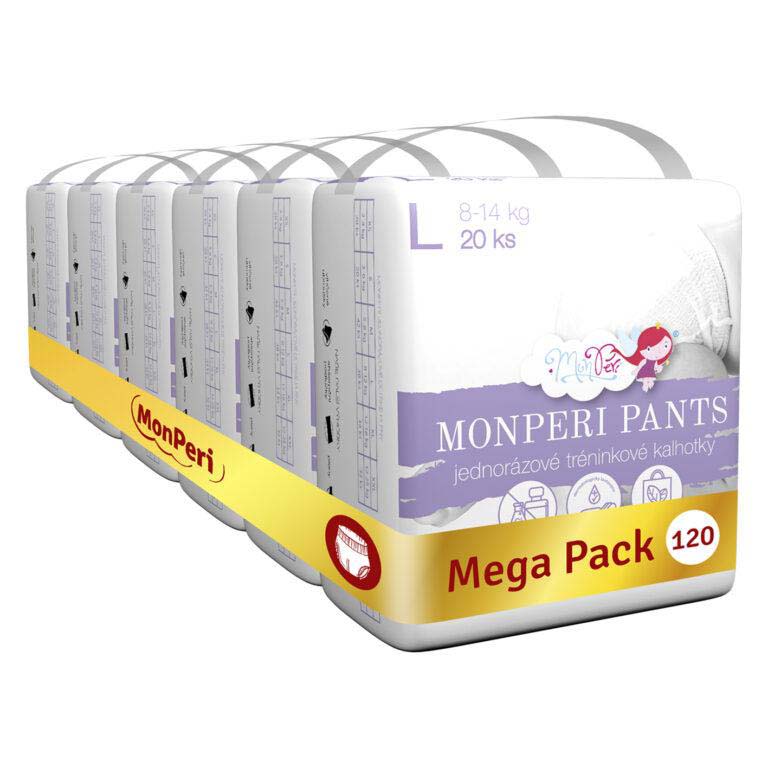 MONPERI PANTS Couches-culottes Jetables L (8-14 Kg) 120 Pcs - Mega Pack