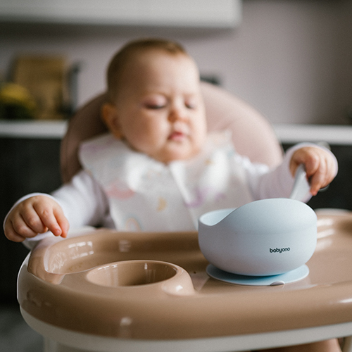 BABYONO Bol En Silicone Avec Ventouse - Bleu 6m+