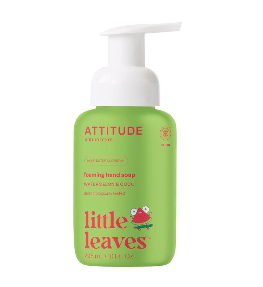 ATTITUDE Savon Moussant Pour Les Mains Pour Enfants Petites Feuilles Au Parfum De Pastèque Et De Noix De Coco, 295 Ml