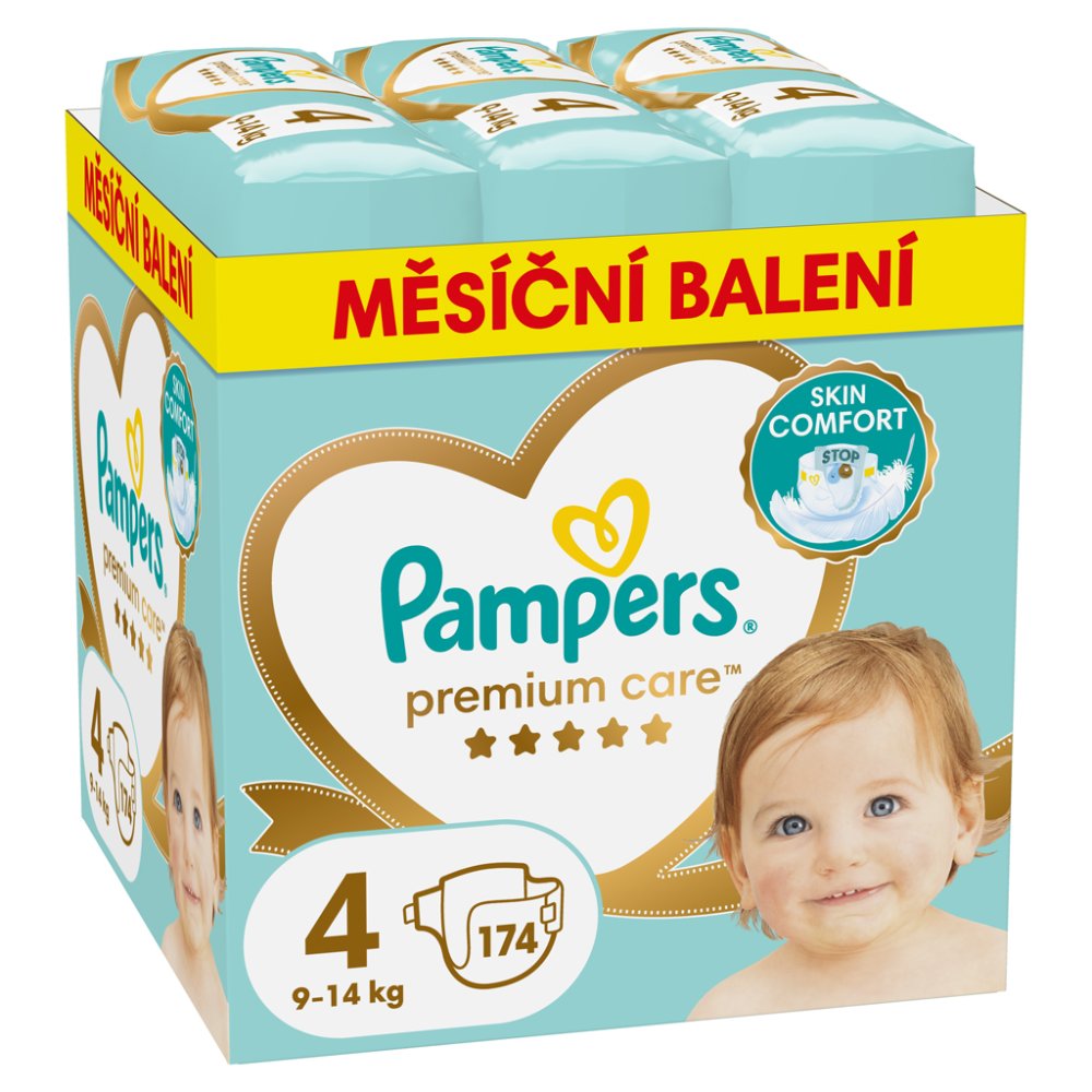 PAMPERS Premium Care Wegwerfwindeln Größe 4 (174 Stück) 9-14 Kg - Monatspackung