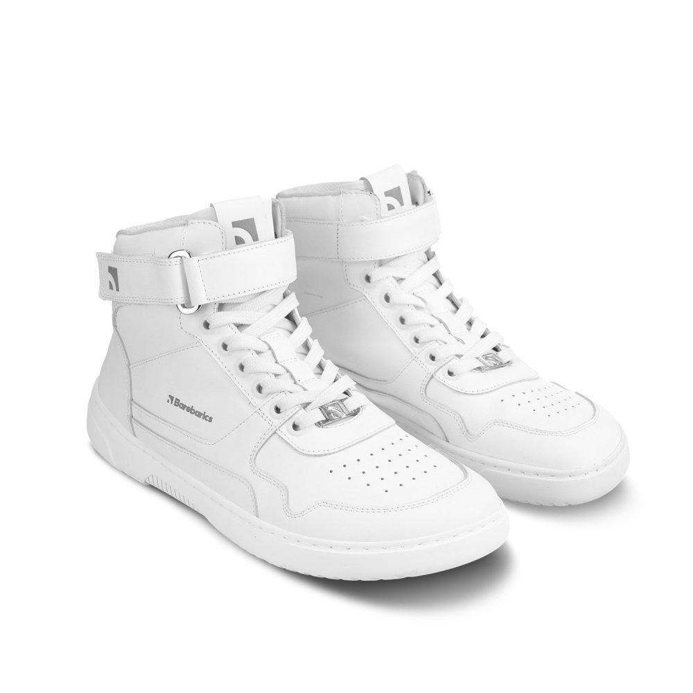 Barefoot Sneakers Barebarics Zing - Hoge Top - Geheel Wit - Leer 43 White