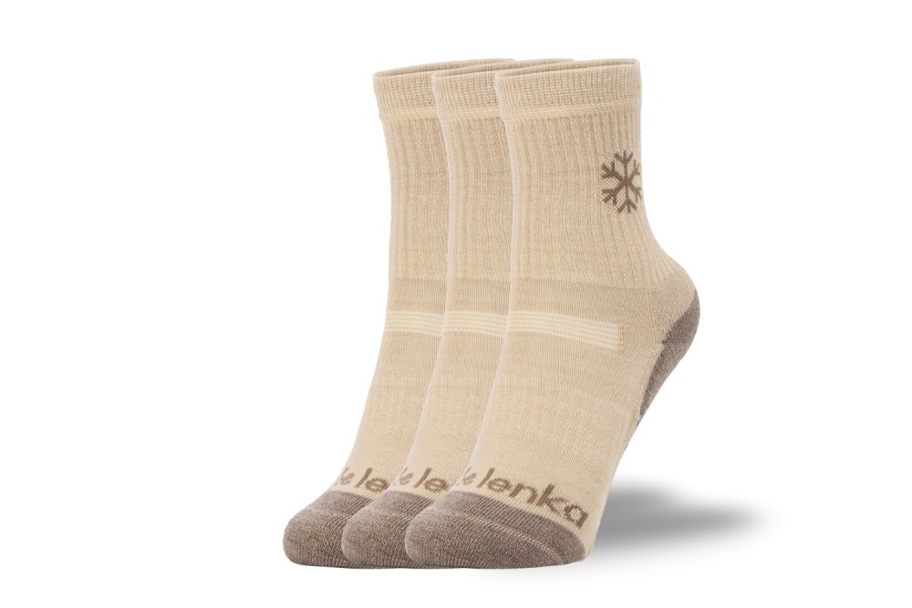 Dječje čarape Za Bosu Be Lenka Kids - Crew - Merino Vuna - Bež - 3 Pak. 23-26 Beige