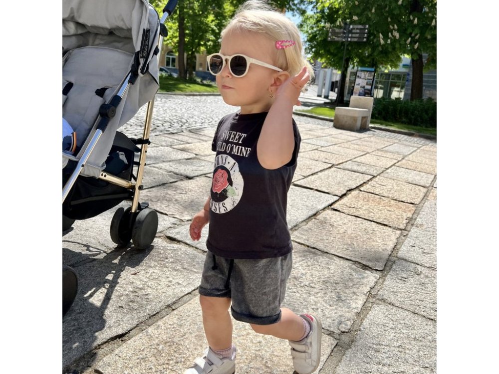 Occhiali da sole LITTLE KYDOO Beige opaco UV 400, polarizzati 2-4 anni - immagine 4