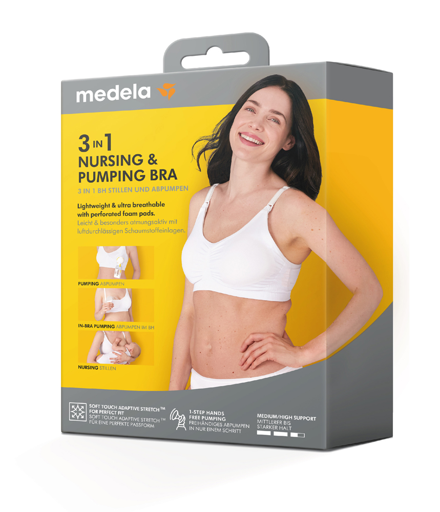 MEDELA 3-in-1-BH zum Stillen und Abpumpen, weiß XXL – Bild 3