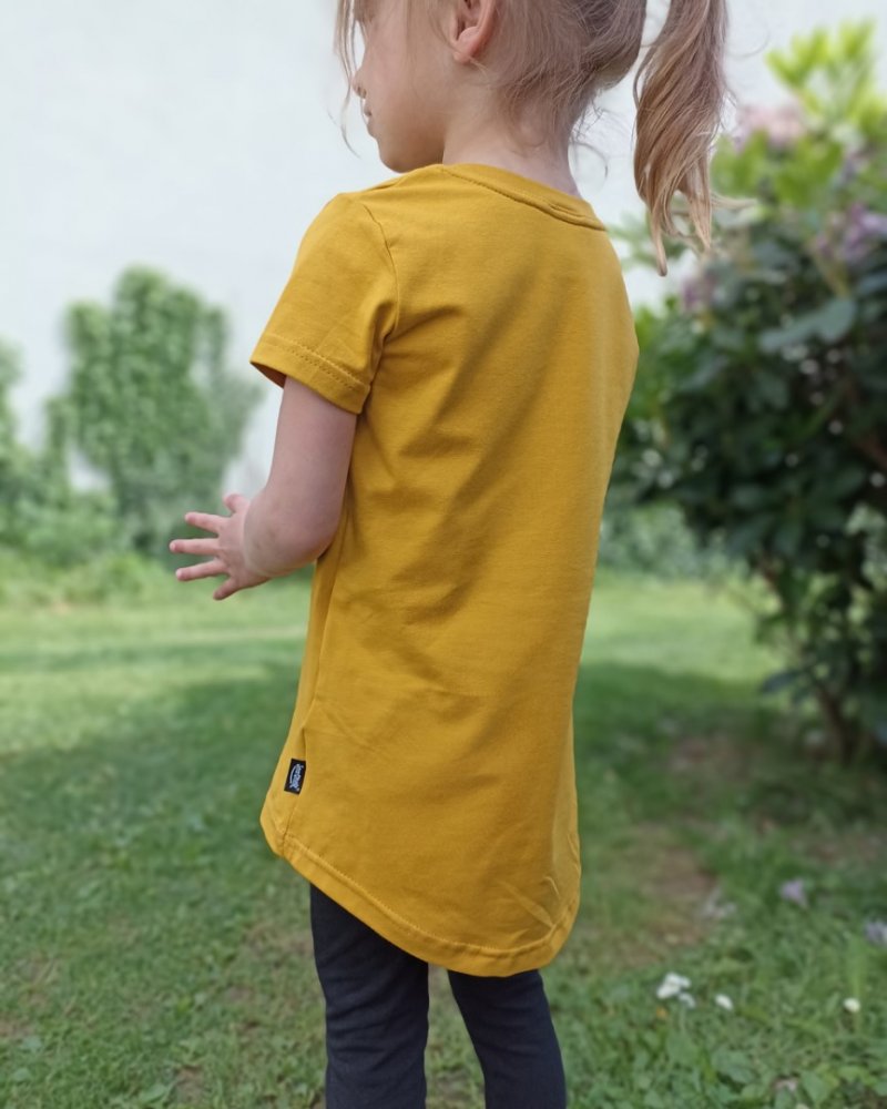 T-shirt manches courtes pour filles, moutarde 104