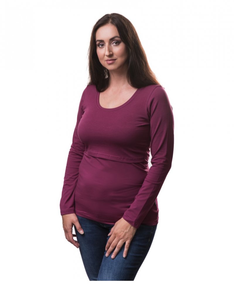 T-shirt d'allaitement Kateřina, manches longues, cyclamen L/XL