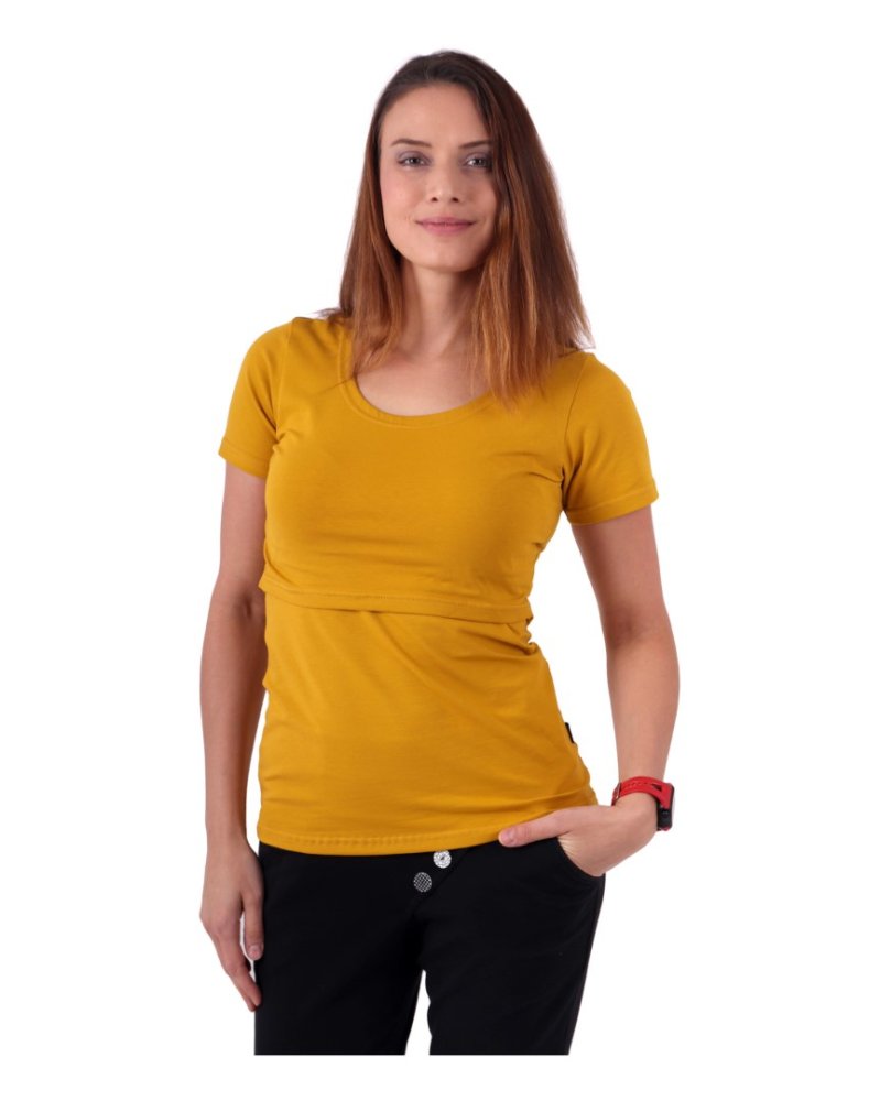 T-shirt d'allaitement Kateřina, manches courtes, moutarde M/L – Image 6